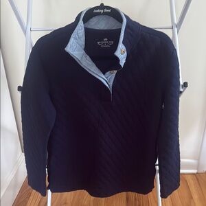 Southern Tide Quilted Pullover with Blue Accents